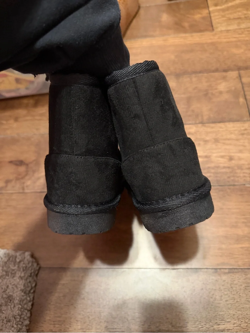 The Children's Place Kids Black Cozy Suede Booties
